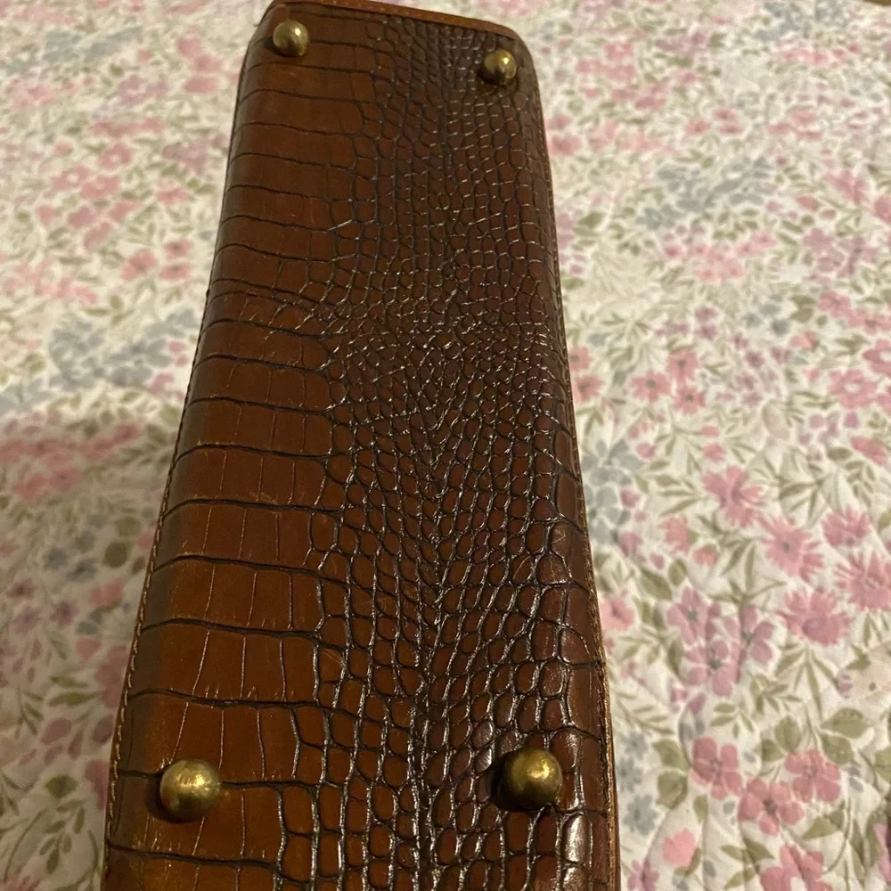 Brahmin Brown Croc-Embossed Satchel - Picture 10 of 12